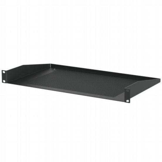 Penn Elcom 1U Black Vented Rack Shelf – 270.5mm Deep