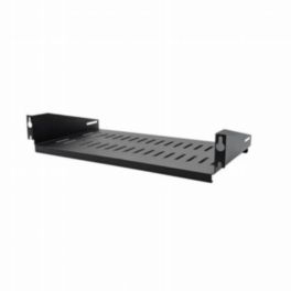 Penn Elcom Penn Elcom 2U 250mm Deep Black Vented Rack Shelf with Quick Mounting System