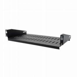 Penn Elcom Penn Elcom 2U 250mm Deep Black Vented Rack Shelf with Quick Mounting System