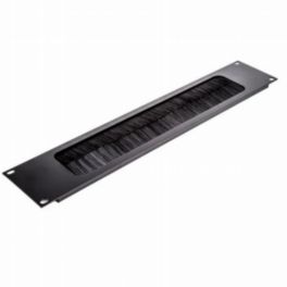 Penn Elcom Penn Elcom 2U Black Rack Panel with Cable Access Slot and Brushes