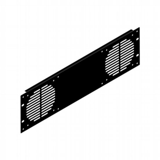 Penn Elcom 3U Black Flanged Rack Panel With Vents For 2x 120mm Fans