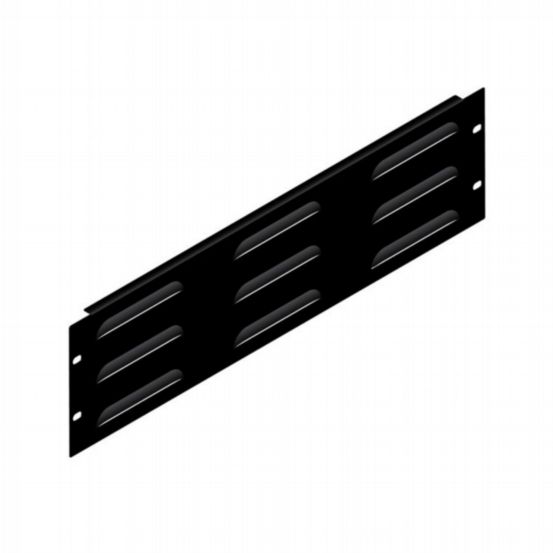 Penn Elcom Rack Panels Vented 3U Rack Panel Steel Flanged Louvre Black R1268/3UVK