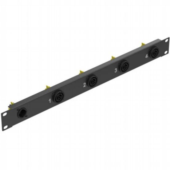 Penn Elcom 1U Rack Panel with 5 x powerCON TRUE1 Chassis Connectors