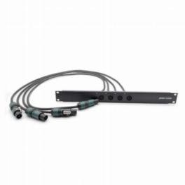 Penn Elcom Penn Elcom 1U Four-Way SpeakON Rack Panel With Male/Female Link & 1m Tails (Loaded Panel Series)