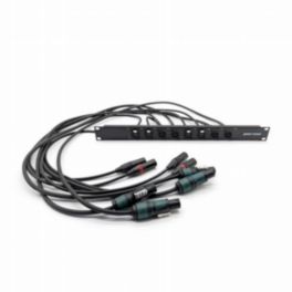 Penn Elcom Penn Elcom 1U Eight-Way Loaded XLR & SpeakON Rack Panel with 1m Tails (Tour Grade)
