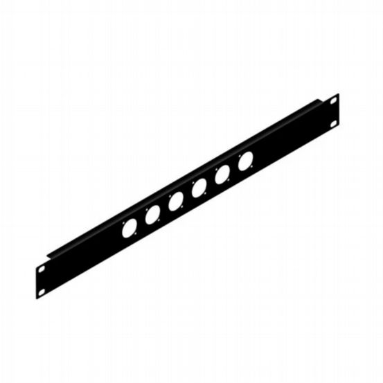 Penn Elcom 1U Rack Panel Punched for 6 x D-Series Connectors