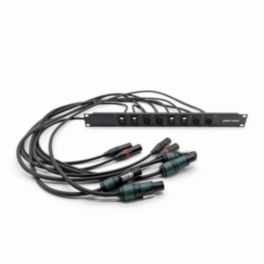 Penn Elcom Penn Elcom 1U Eight-Way XLR & SpeakON Rack Panel With Male/Female Links & 1m Tails (Loaded Panel Series)