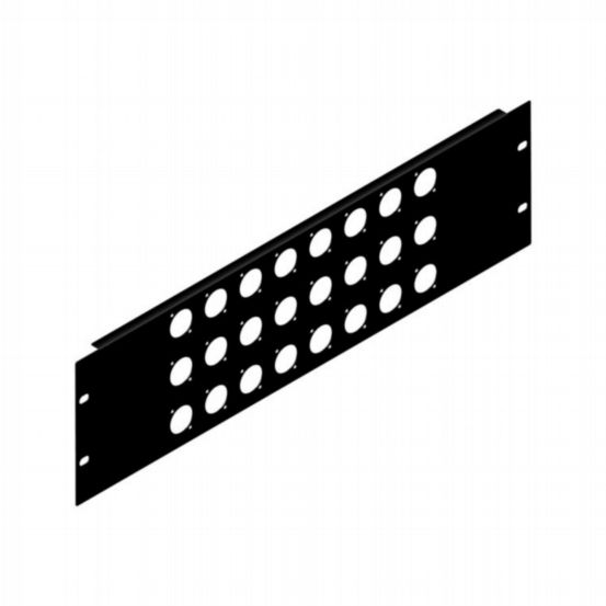 Penn Elcom 3U Rack Panel Punched For 24x D-Series Connectors