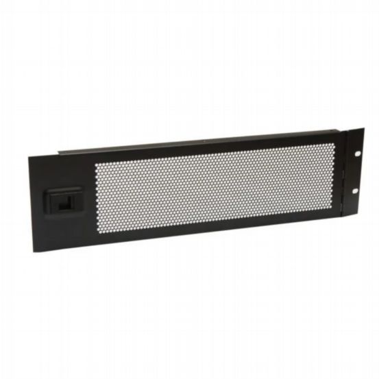 Penn Elcom 3U Hinged Vented Rack Panel with Slam Lock – Black
