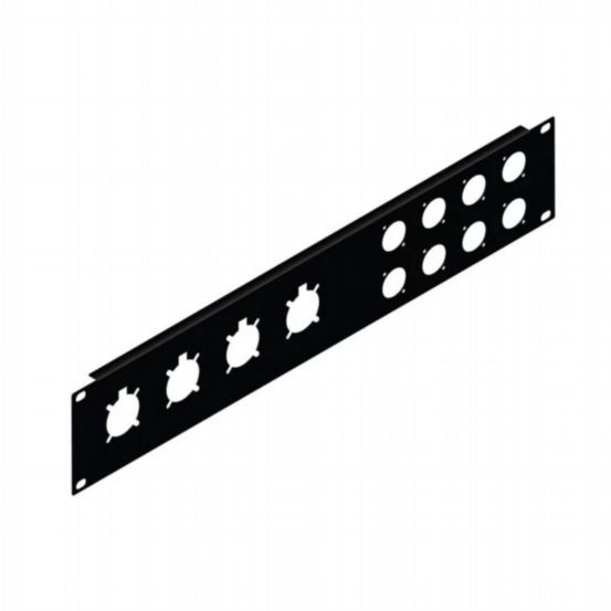 Penn Elcom 2U Rack Panel Punched for 4 x EP Series / G Series and 8 x D Series Connectors