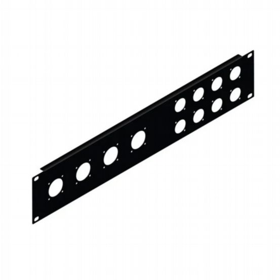 Penn Elcom 2U Rack Panel Punched For 4x G-Series And 8x D-Series Connectors