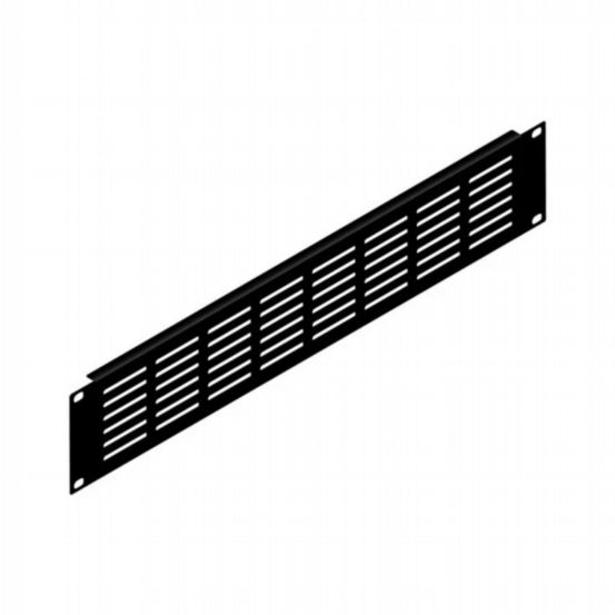 Penn Elcom 2U Black Flanged Rack Panel With Horizontal Vents
