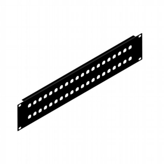 Penn Elcom 2U Rack Panel Punched For 40x BNC Connectors