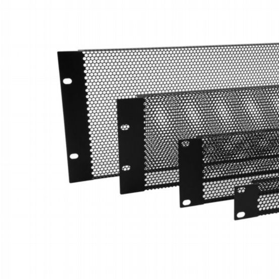 Penn Elcom 3U Black Fully Perforated Flanged Rack Panel