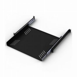 Penn Elcom Penn Elcom 1U Black 380mm Deep Sliding Rack Tray with Universal Fixing