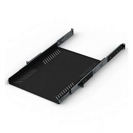 Penn Elcom 1U Black 560mm Deep Sliding Rack Tray with Universal Fixing