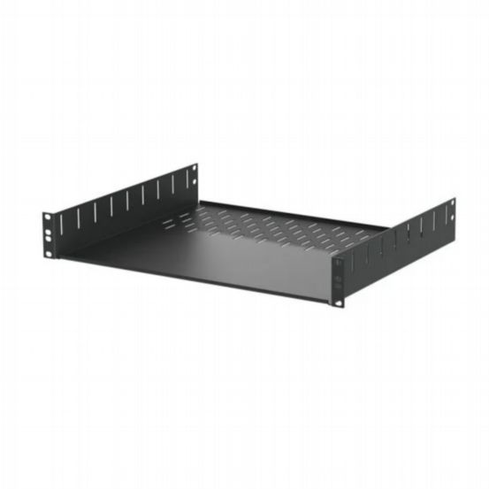 Penn Elcom 1.5U Black Clamping Rack Shelf – 367mm Deep