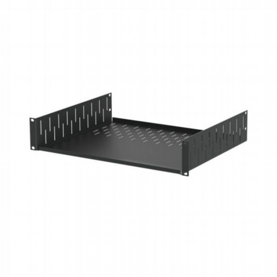Penn Elcom 2U Black Clamping Rack Shelf – 367mm Deep