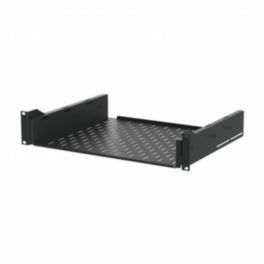 Penn Elcom Penn Elcom 2U Black 365mm Deep Sliding Rack Shelf with Vented Tray