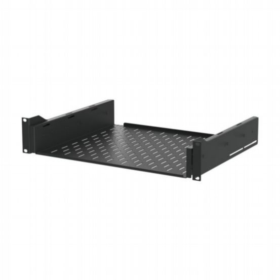 Penn Elcom 2U Black 365mm Deep Sliding Rack Shelf with Vented Tray