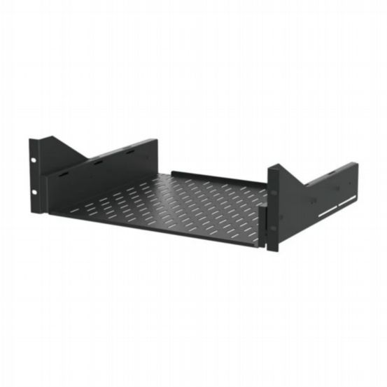 Penn Elcom 3U Black 365mm Deep Sliding Rack Shelf with Vented Tray