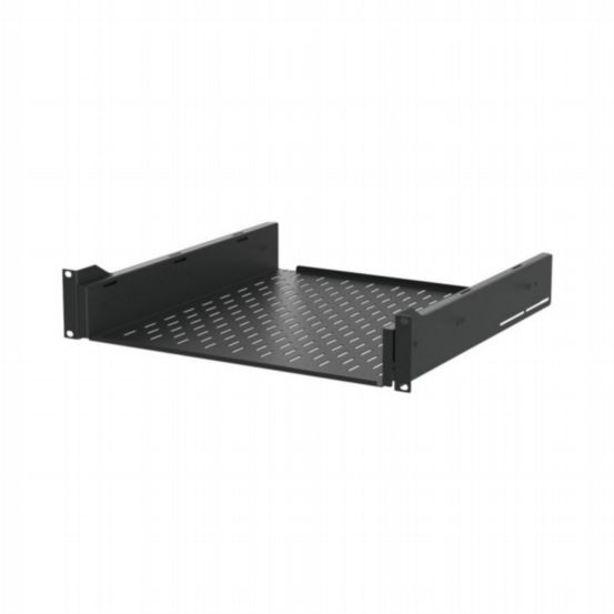 Penn Elcom 2U Black 465mm Deep Sliding Rack Shelf with Vented Tray