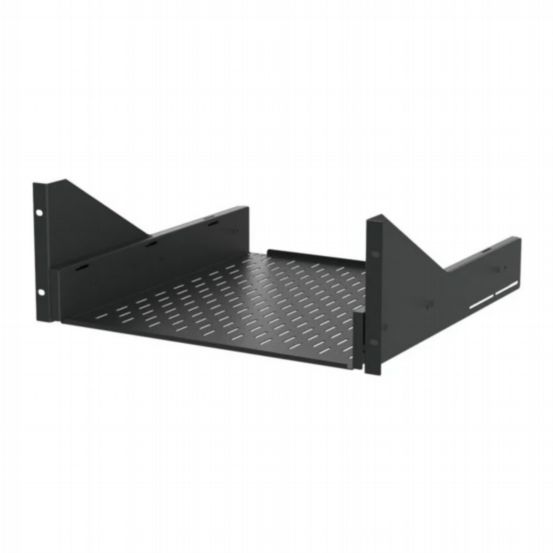 Penn Elcom 4U Black 465mm Deep Sliding Rack Shelf with Vented Tray