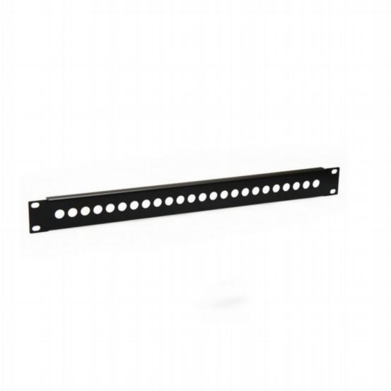 Penn Elcom Rack Panels Punched 1U Patch Panel for 24 4mm Binding Post-Black R1313/1UK