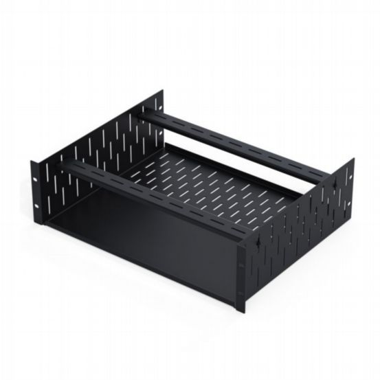 Penn Elcom 3U Black Clamping Rack Shelf with Clamp Bars