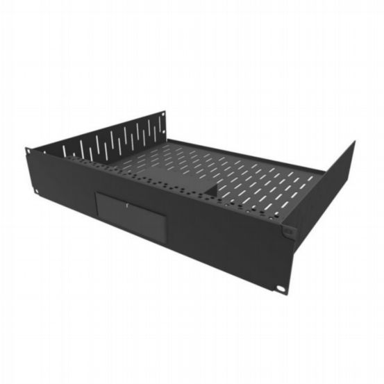 Penn Elcom Rack Shelf Faceplates 2U Vented Rack Shelf With CNC cut Magnetic FPlate 1xSonos Port
