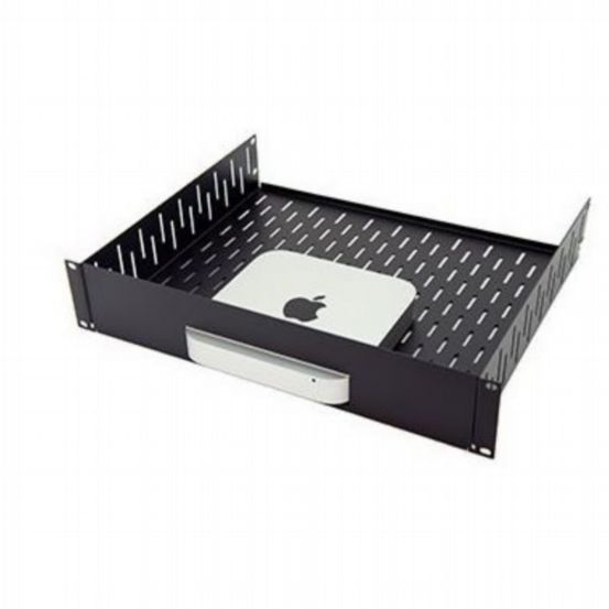 Penn Elcom 2U Vented Rack Shelf with Magnetic Faceplate for Mac Mini