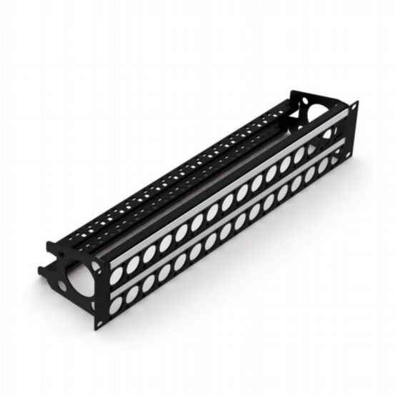 Penn Elcom Rack Panels Punched 2U Rack Panel Punched for 32 D Series Connectors with Cable Mangement