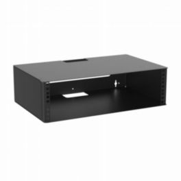 Penn Elcom Penn Elcom 3U Wall Mount Bracket with Square Hole Hinged Rack Rails – 300mm Deep