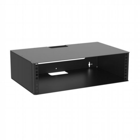 Penn Elcom 3U Wall Mount Bracket with Square Hole Hinged Rack Rails – 300mm Deep