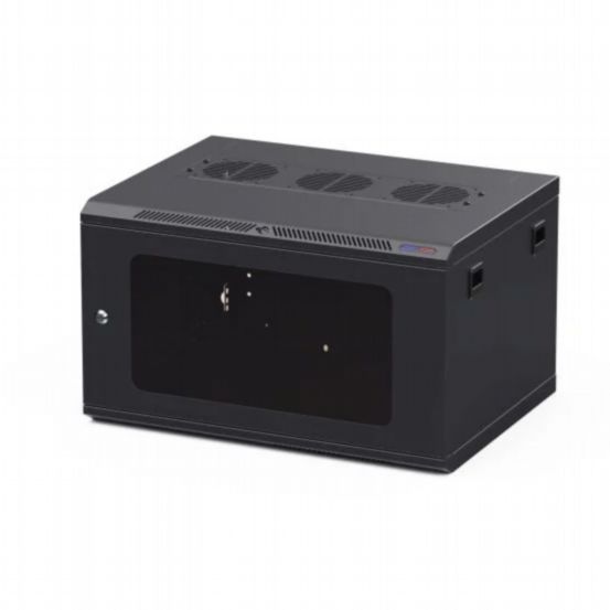 Penn Elcom Racks Wall Mount Rack Enclosure 6U 450mm/17-72 Inch Deep M6 Rack Rail Black Glass Door
