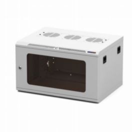 Penn Elcom Penn Elcom Racks Wall Mount Rack Enclosure 6U 450mm/17-72 Inch Deep M6 Rack Rail White Glass Door
