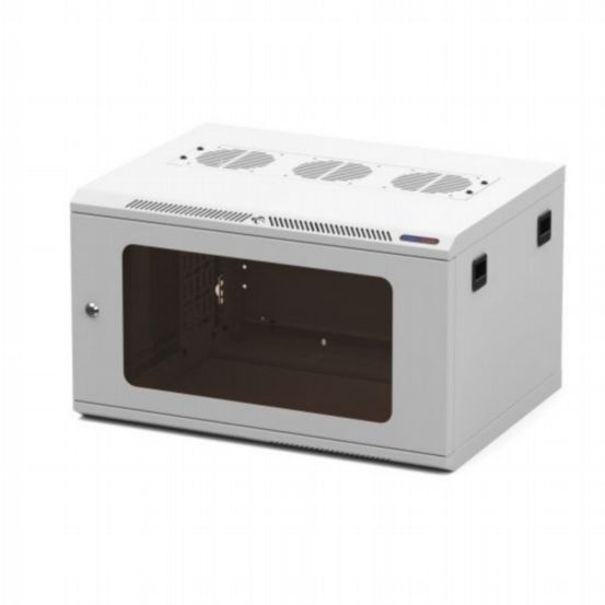 Penn Elcom Racks Wall Mount Rack Enclosure 6U 450mm/17-72 Inch Deep M6 Rack Rail White Glass Door