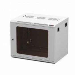 Penn Elcom Penn Elcom Racks Wall Mount Rack Enclosure 9U 450mm/17-72 Inch Deep M6 Rack Rail White Glass Door