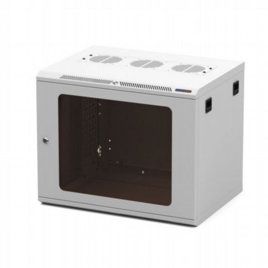 Penn Elcom Racks Wall Mount Rack Enclosure 9U 450mm/17-72 Inch Deep M6 Rack Rail White Glass Door