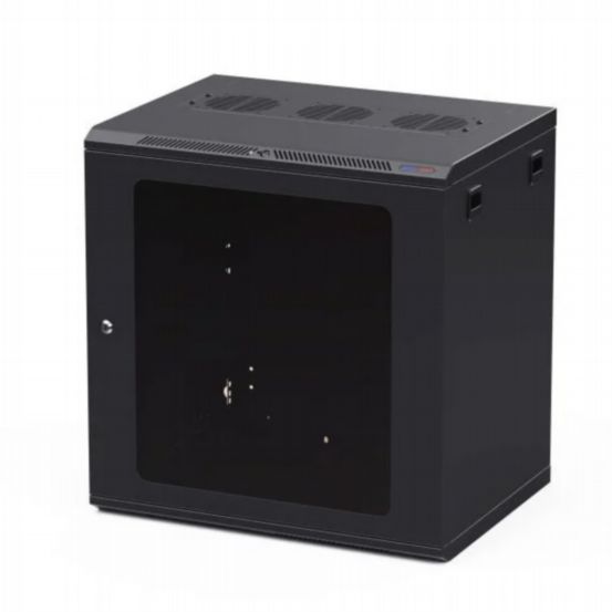 Penn Elcom Racks Wall Mount Rack Enclosure 12U 450mm/17-72 Inch Deep M6 Rack Rail Black Glass Door