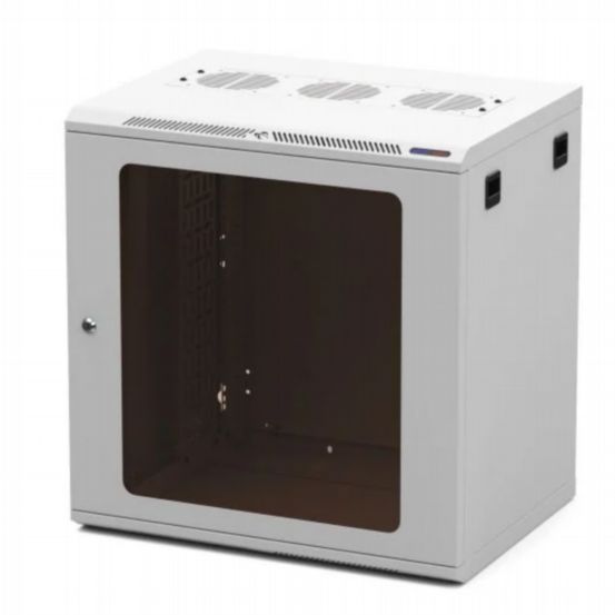 Penn Elcom Racks Wall Mount Rack Enclosure 12U 450mm/17-72 Inch Deep M6 Rack Rail White Glass Door