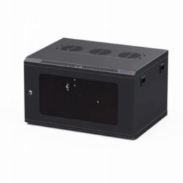 Penn Elcom Penn Elcom 450mm Deep 6U Black Wall Mount Rack Cabinet with 10/32 Threaded Rails and Polycarbonate Front Door