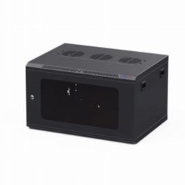 Penn Elcom Penn Elcom R6400 Series 450mm Deep 6U Black Wall Mount Rack Cabinet with M6 Threaded Rails and Polycarbonate Front Door