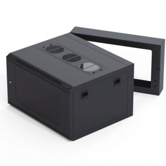Penn Elcom 6U Double Hinged Wall Mount Rack Enclosure with M6 Threaded Rails