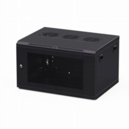 Penn Elcom Penn Elcom 450mm Deep 6U Black Wall Mount Rack Cabinet with 10/32 Threaded Rails and Vented Front Door