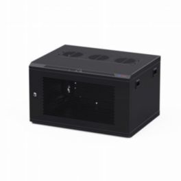 Penn Elcom Penn Elcom 6U 450mm Deep Black Wall Mount Rack – M6 Threaded Rails & Vented Front Door