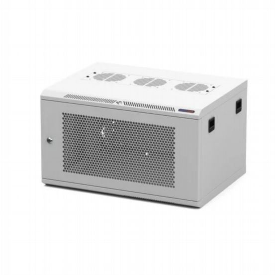 Penn Elcom 450mm Deep 6U White Wall Mount Rack Cabinet with 10/32 Threaded Rails and Vented Front Door