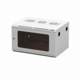 Penn Elcom Penn Elcom 6U 450mm Deep White Wall Mount Rack – M6 Threaded Rails & Poly Front Door
