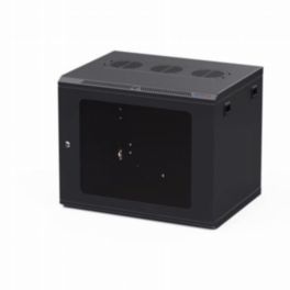 Penn Elcom Penn Elcom 9U 450mm Deep Black Wall Mount Rack – 10/32 Threaded Rails & Poly Front Door