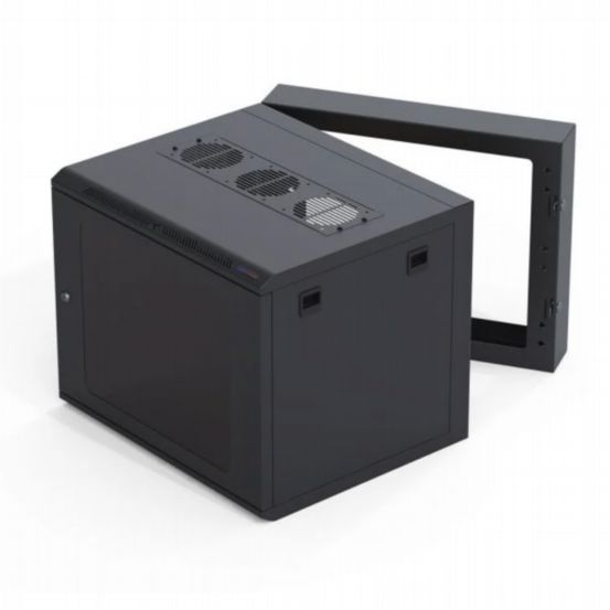 Penn Elcom 9U Double Hinged Wall Mount Rack Enclosure with 10/32 Threaded Rails